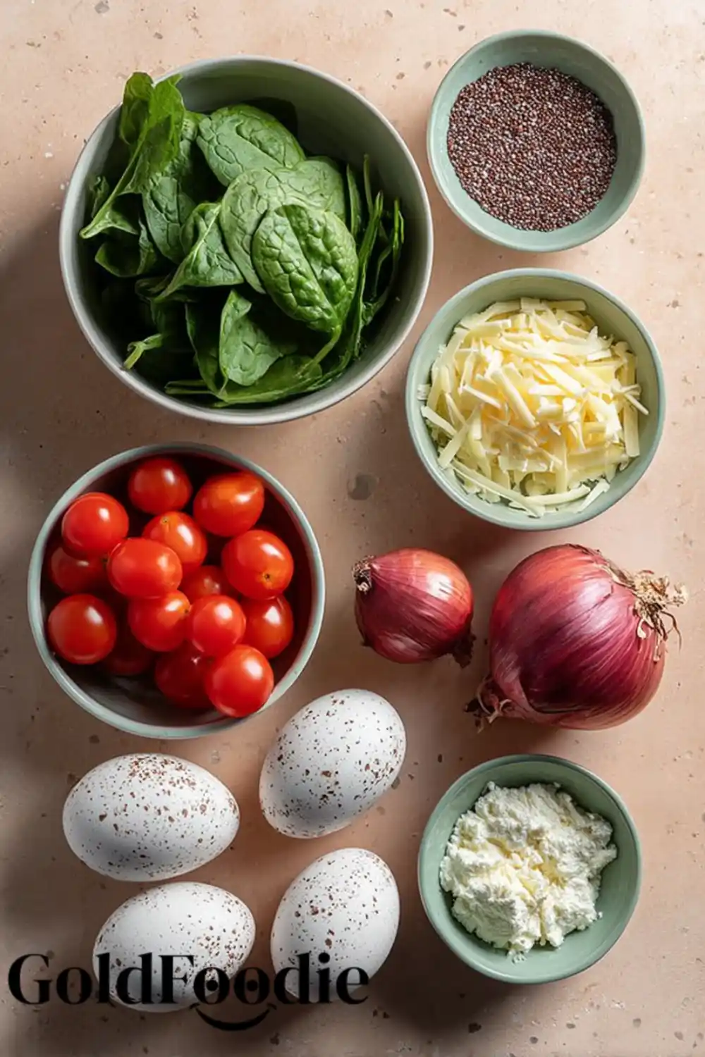 Ingredients for Cottage Cheese Egg Bake Casserole