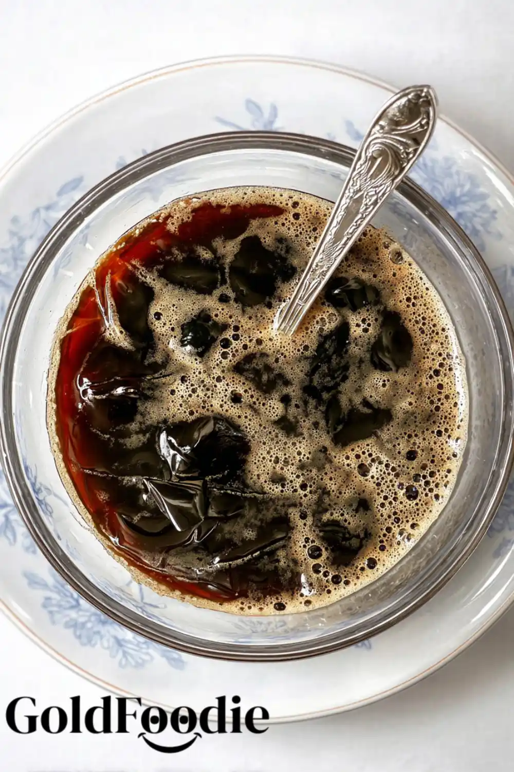 Japanese Coffee Jelly in Glass Bowl