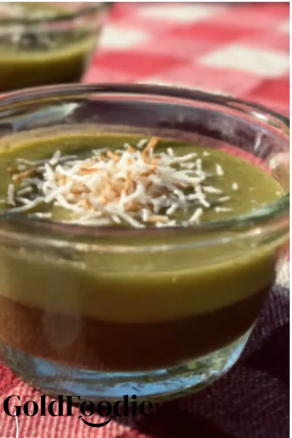 Layered Green Tea Date Vegan Jello