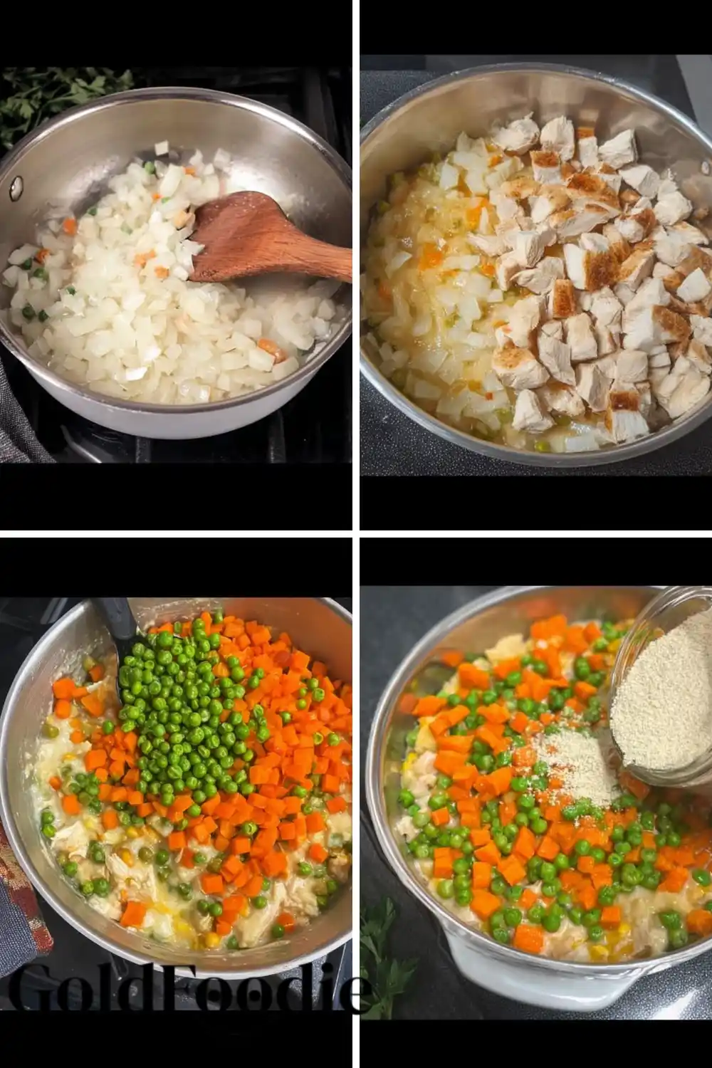Making the Chicken Pot Pie Filling Steps