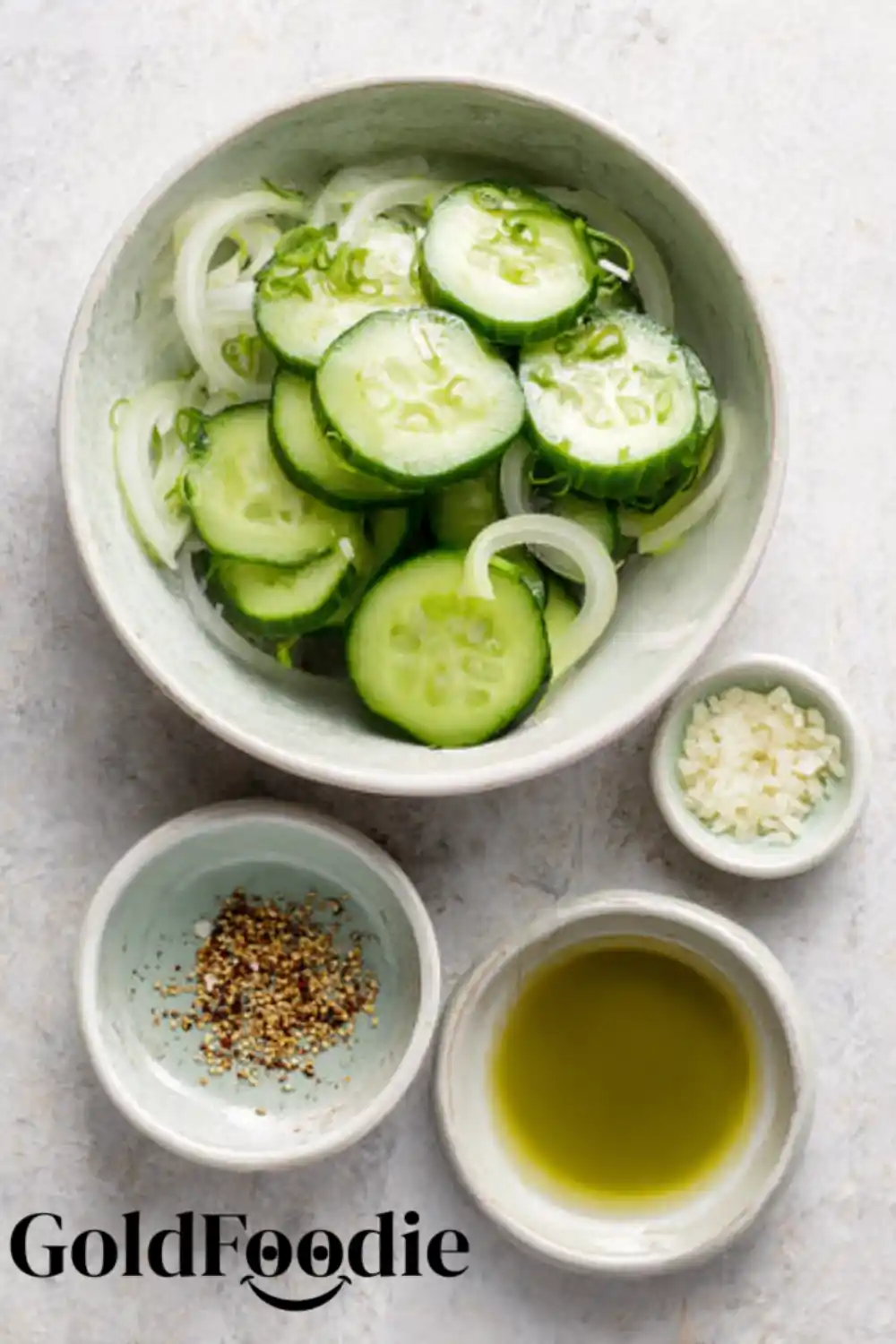 Marinated Cucumber Ingredients Prep