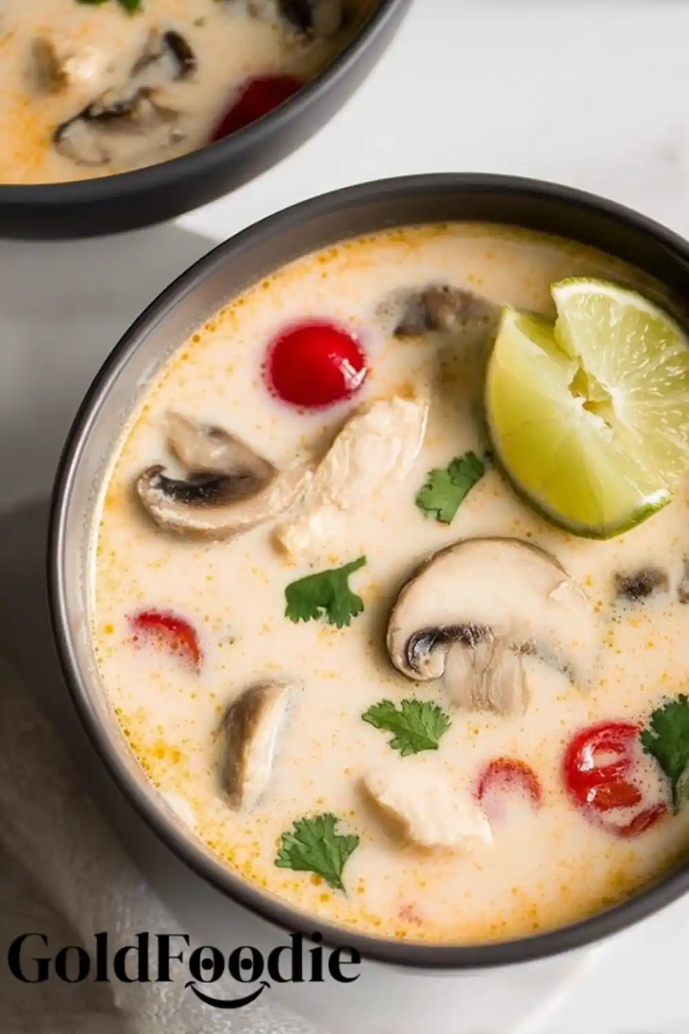 Overhead View of Easy Tom Kha Gai Perfect Thai Soup