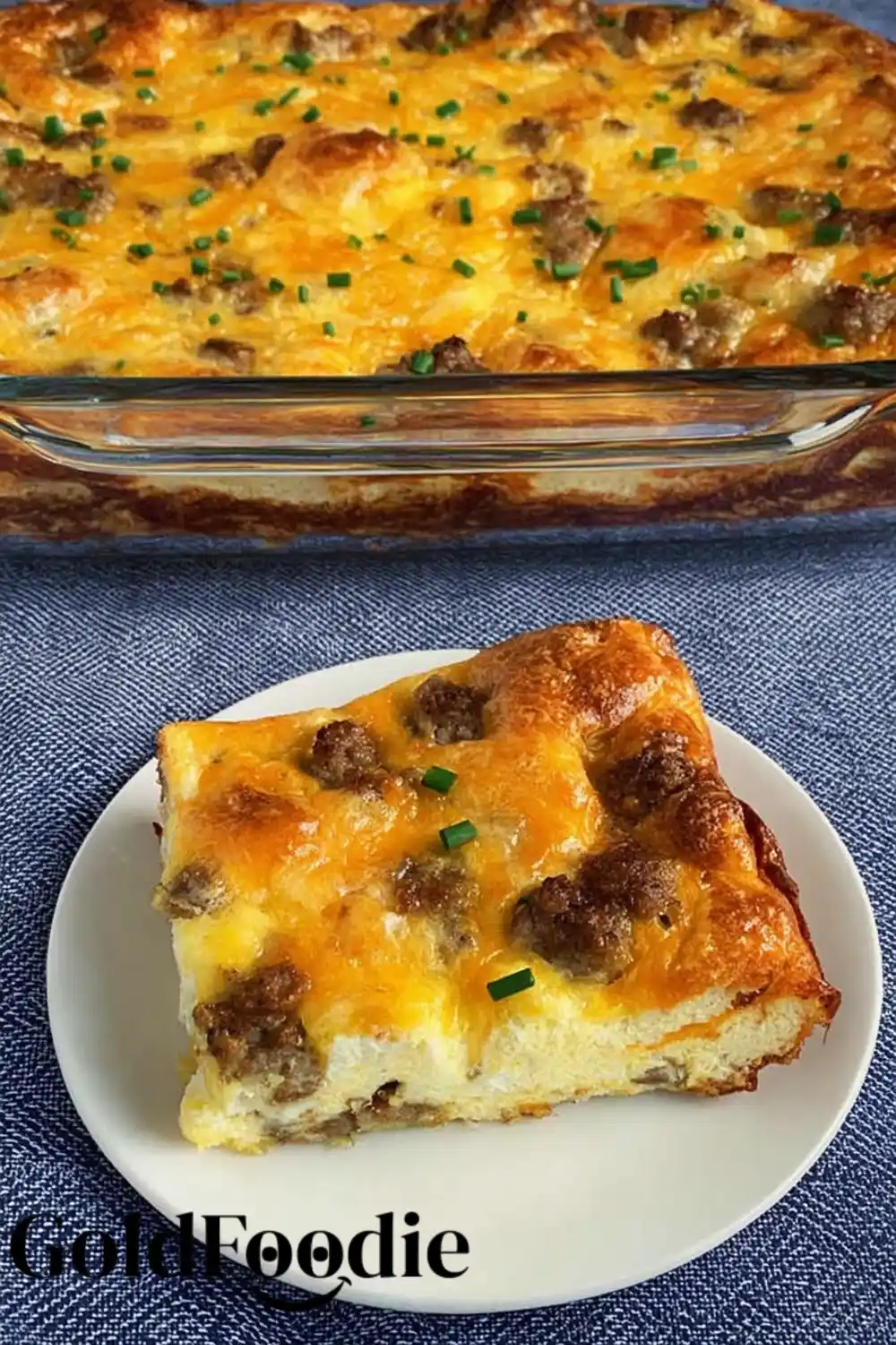 Plated Sausage and Egg Casserole Slice Plated Sausage and Egg Casserole Slice