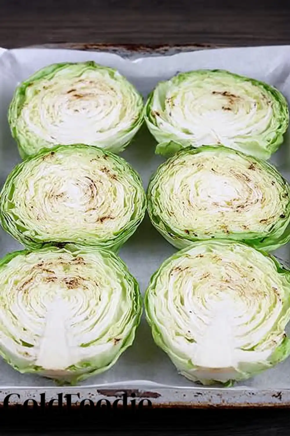 Raw Cabbage Steaks Ready for the Oven Raw Cabbage Steaks Ready