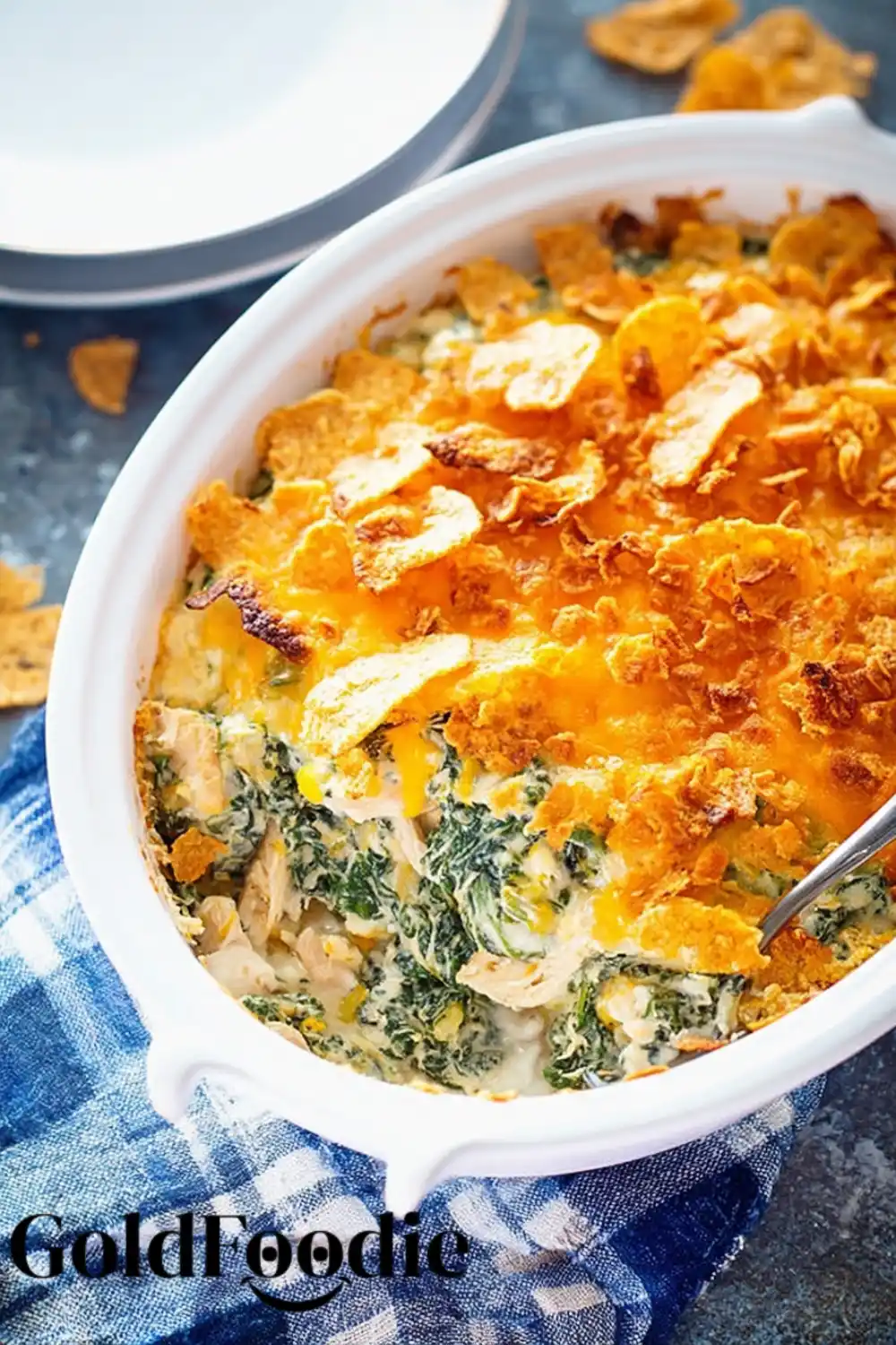 Ritz Cracker-Chicken and Spinach Casserole