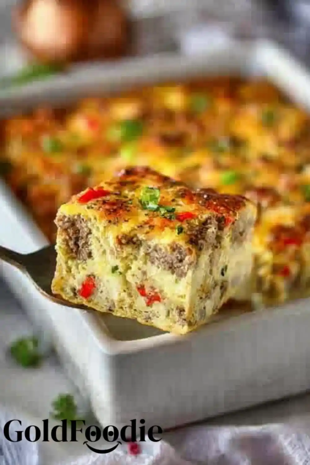 Sausage Egg Breakfast Casserole Slice
