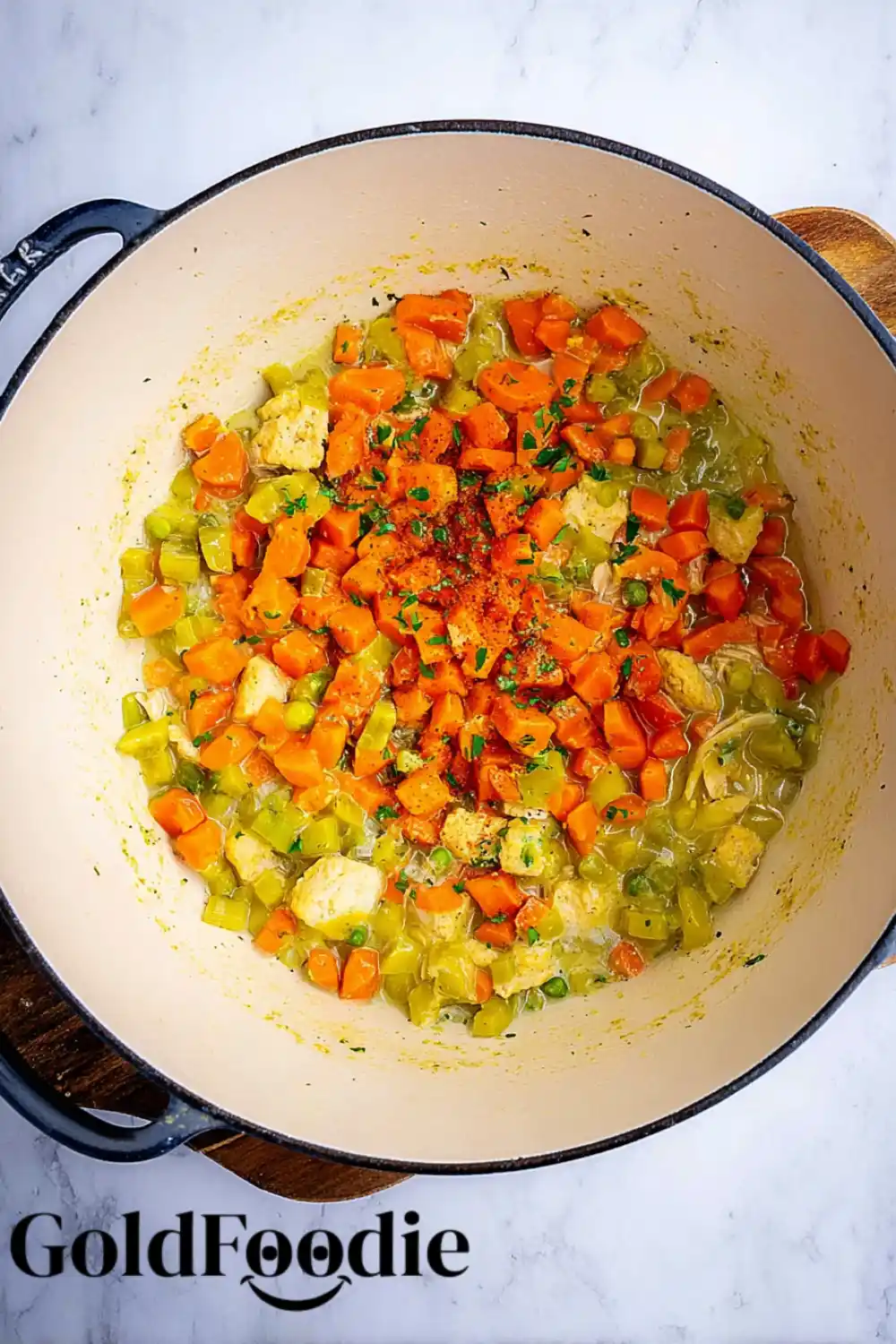 Sautéing Vegetables for Chicken Pot Pie Soup