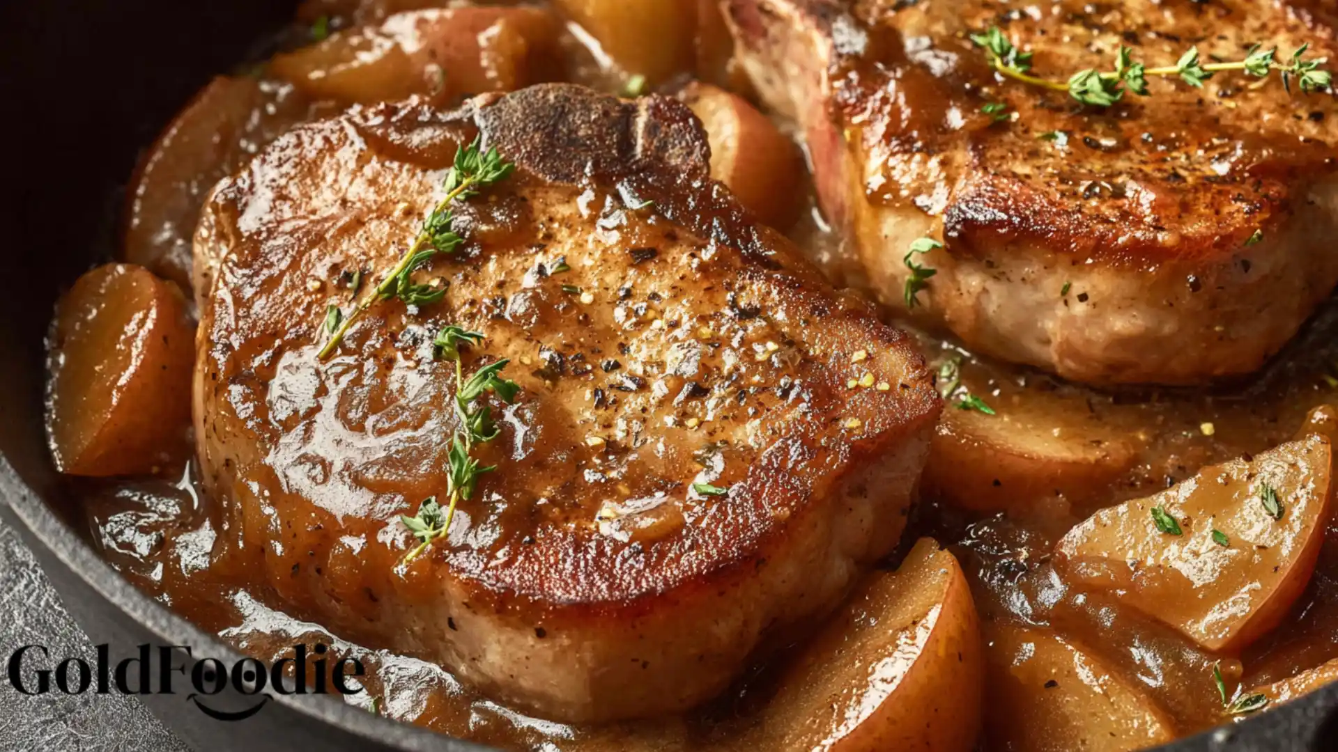 Skillet Apple Butter Pork Chops