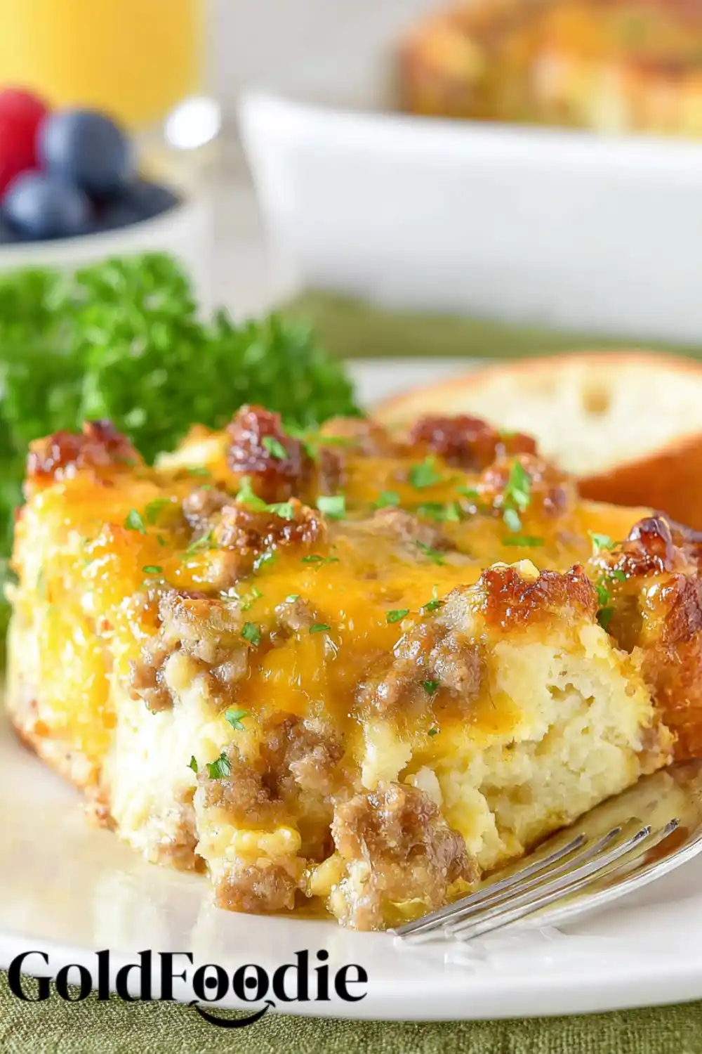Serving of Sausage Breakfast Casserole