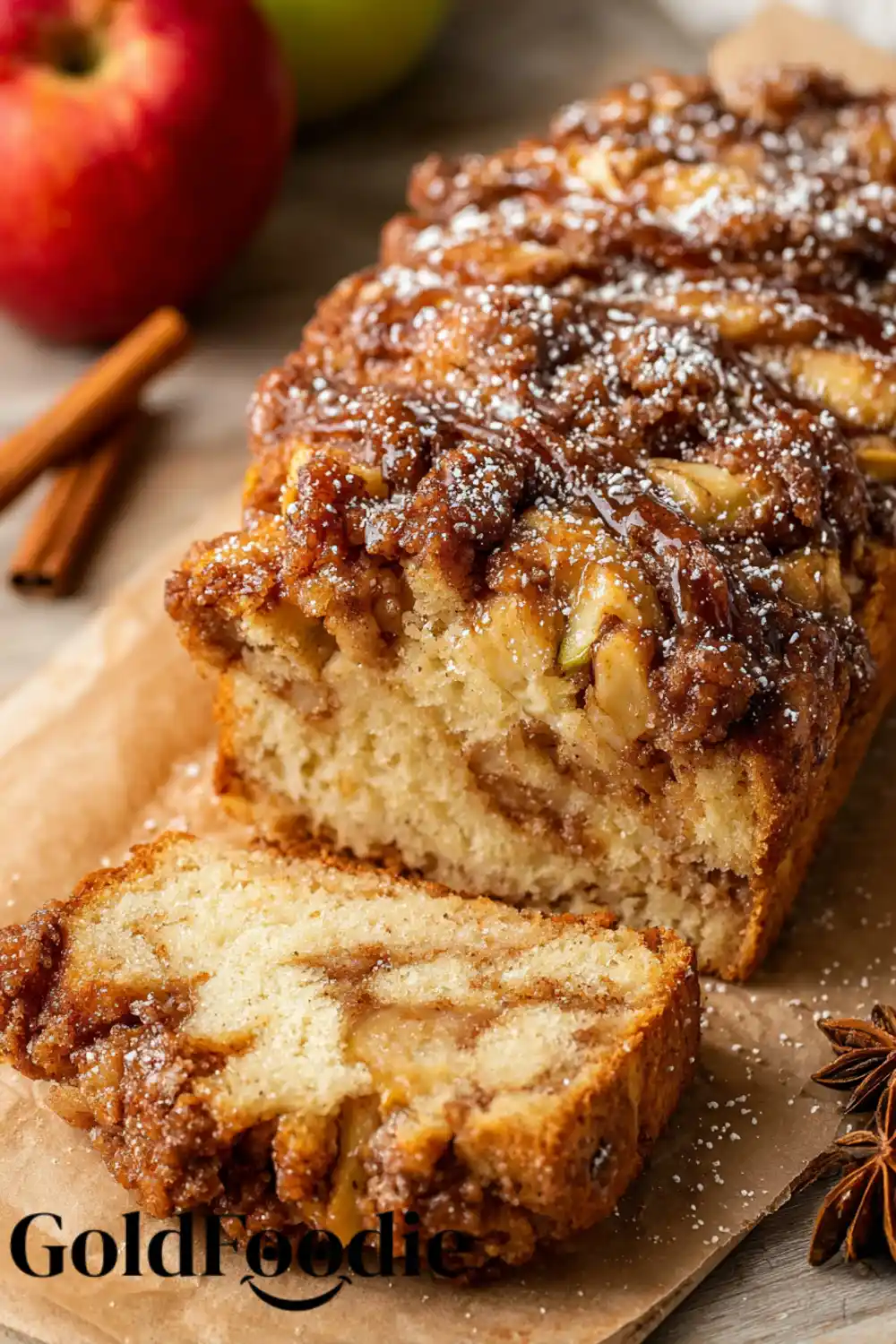 Slice of Amish Apple Fritter Bread Perfect Amish Apple Fritter Bread