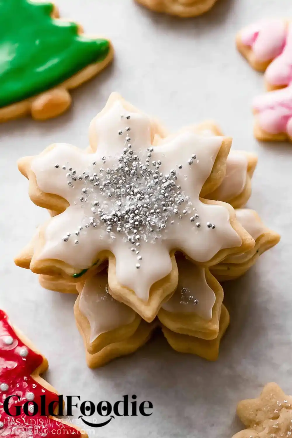 Stack of Snowflake Sugar Cookies Snowflake Sugar Cookies
