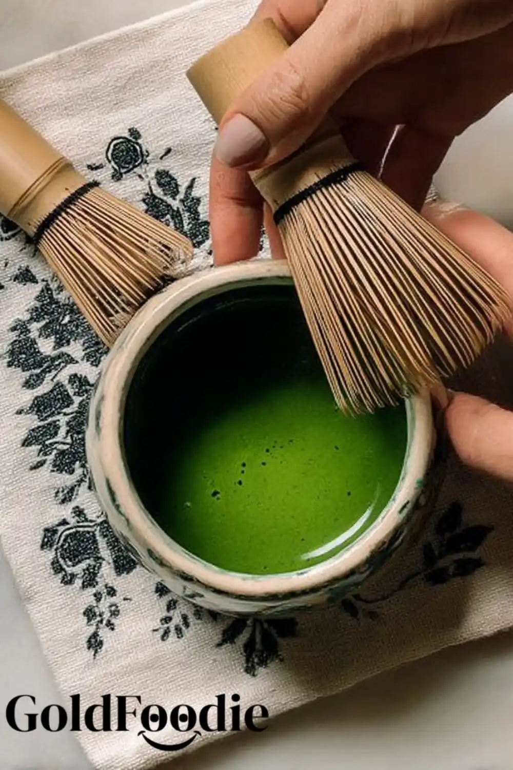 Whisking Matcha for Jelly Recipe