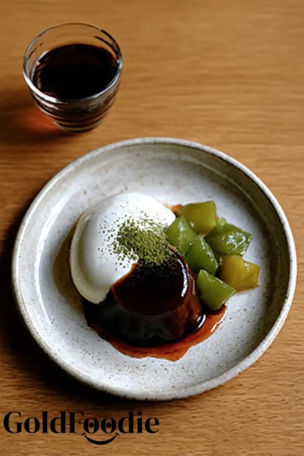 japanese-jelly-dessert-with-cream-and-matcha Japanese Matcha Anmitsu Gelatin Dessert