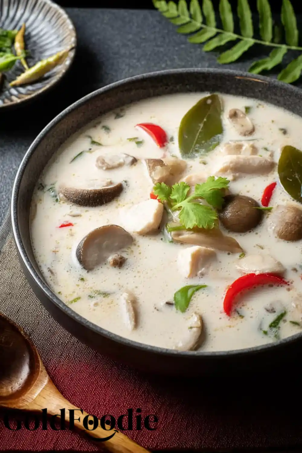 Authentic Tom Kha Soup with Kaffir Lime Leaves Authentic Tom Kha Soup with Kaffir Lime Leaves