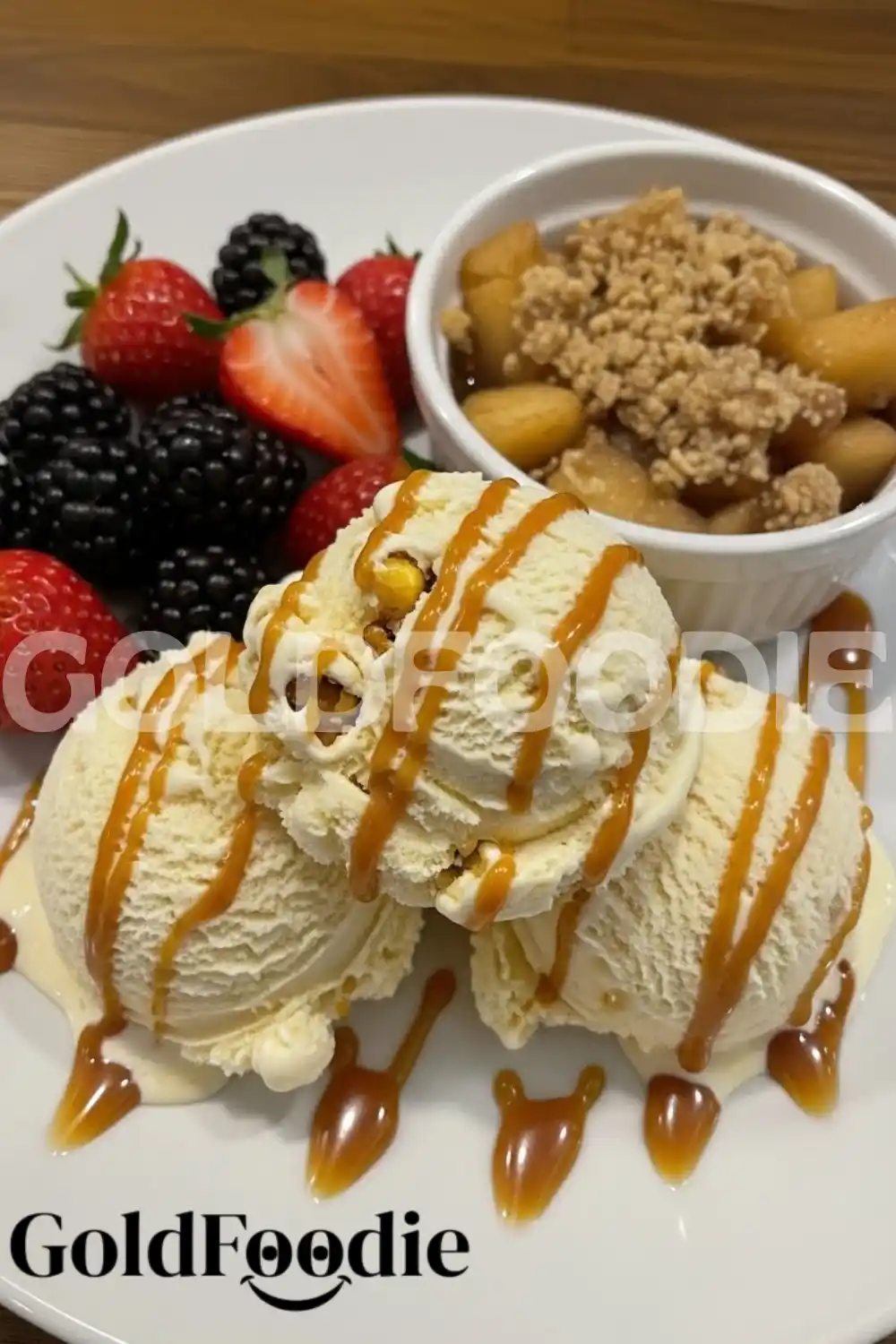 Caramel Popcorn Ice Cream and Apple Crisp Duo Caramel Popcorn Ice Cream and Apple Crisp Duo