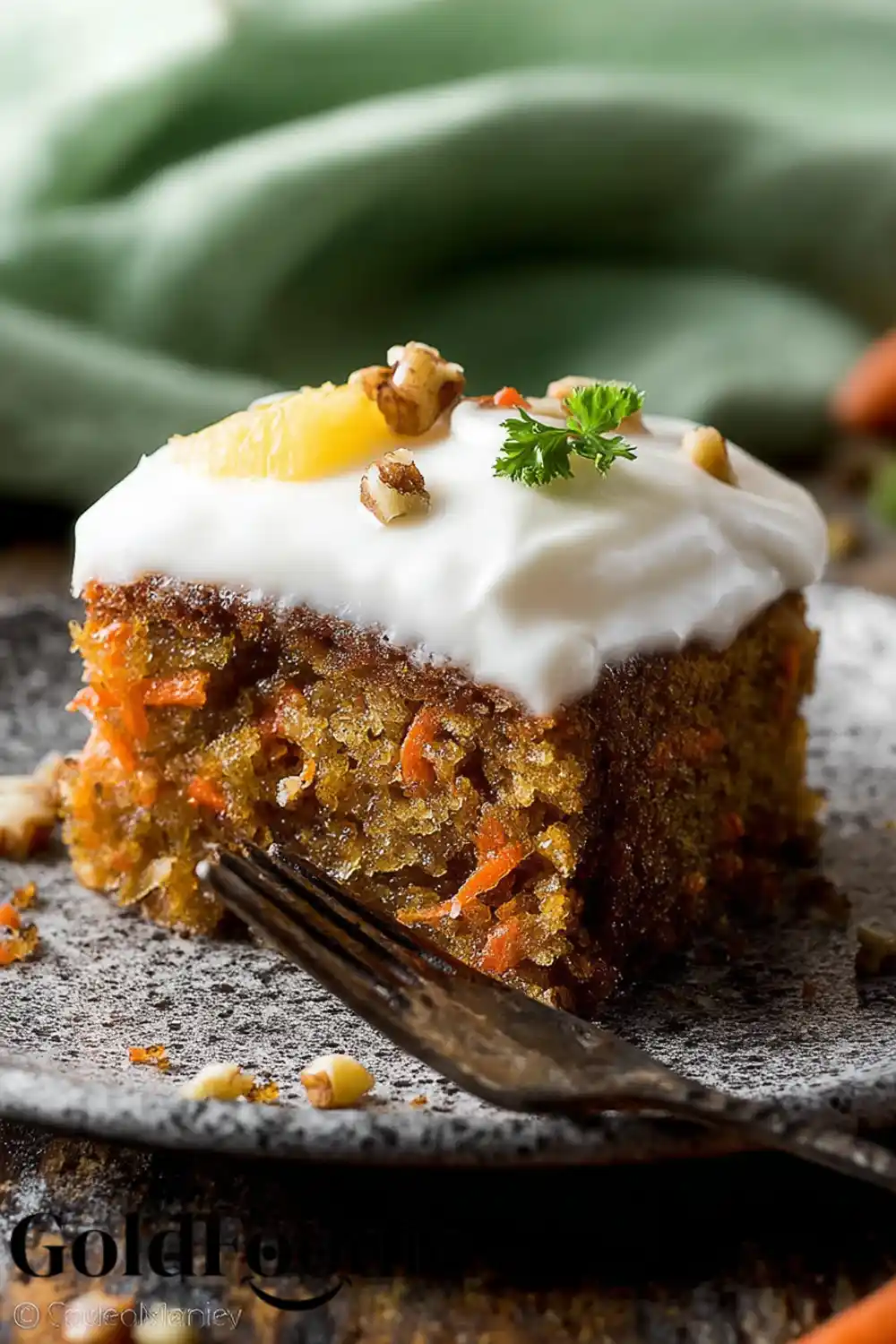 Pineapple Carrot Cream Cake Slice