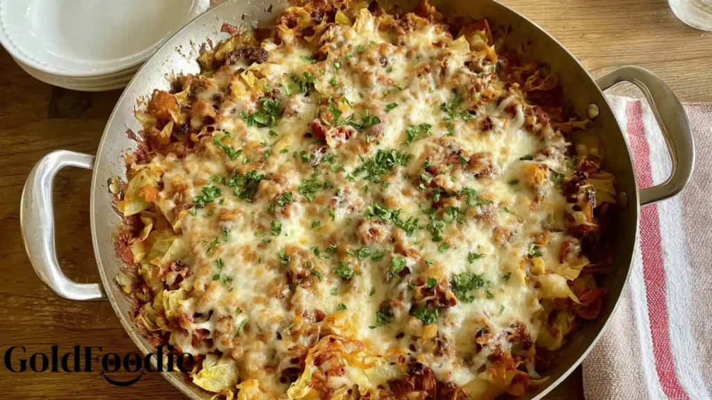Cheesy One-Pan Beef Cabbage Recipe