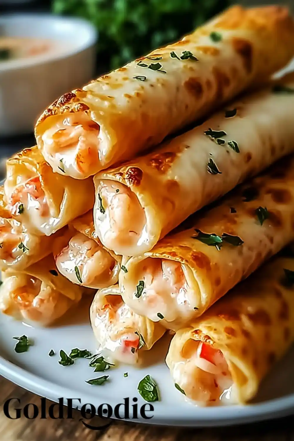 Cheesy Seafood Taquitos with Queso Cheesy Seafood Taquitos