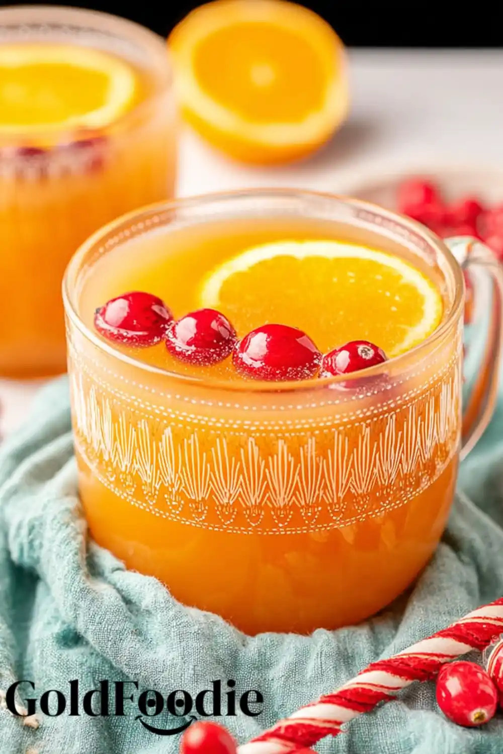 Christmas Punch Mug with Candy Cane Straw