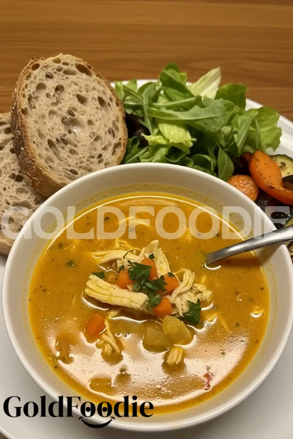 Close-up Turmeric Chicken Soup with Carrots Close-up Turmeric Chicken Soup with Carrots