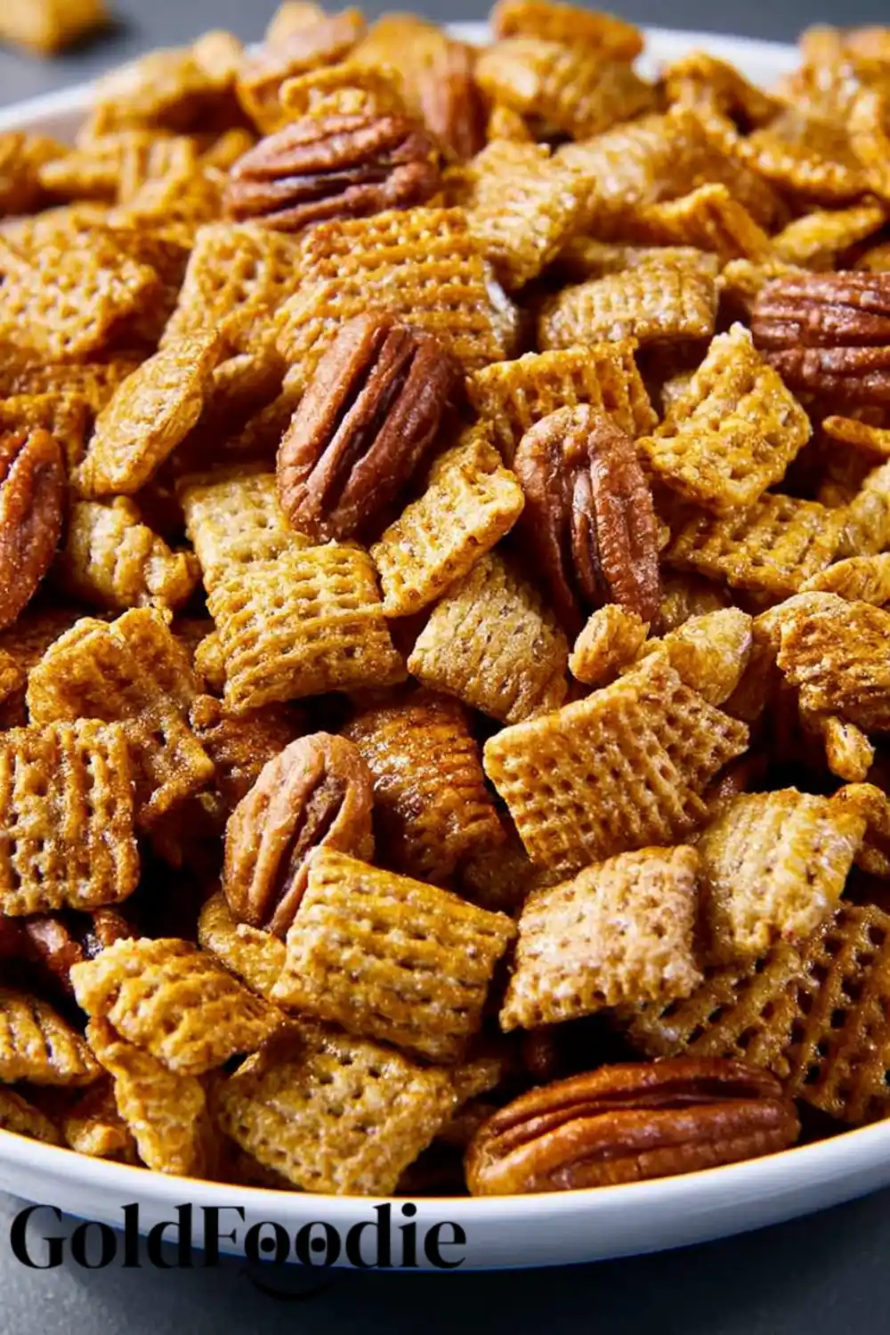 Close-up of Glazed Pecans and Cereal Glazed Praline Crunch Crispix Pecan