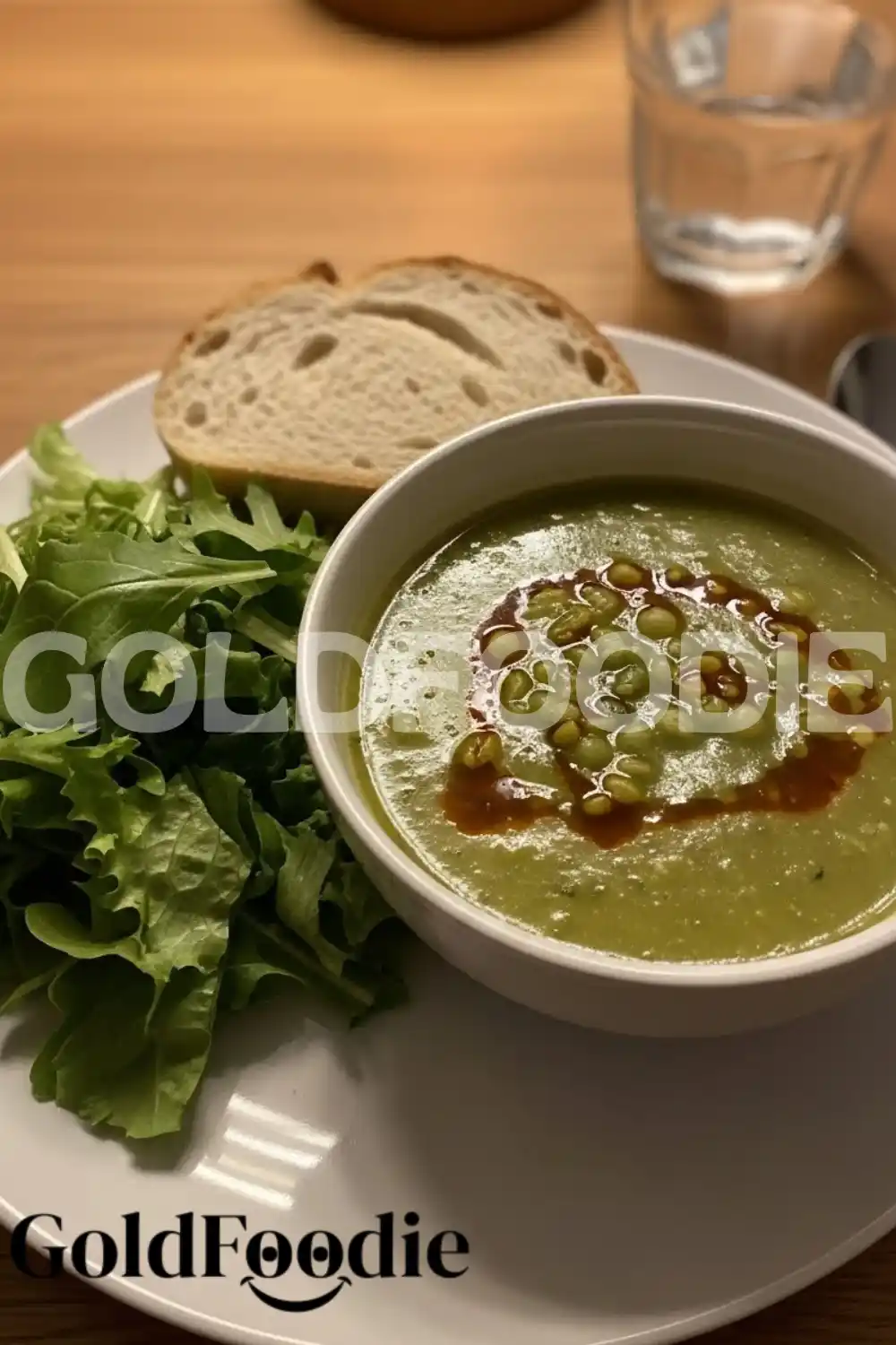 Creamy Blended Split Pea Soup with Oil Drizzle Creamy Blended Split Pea Soup with Oil Drizzle