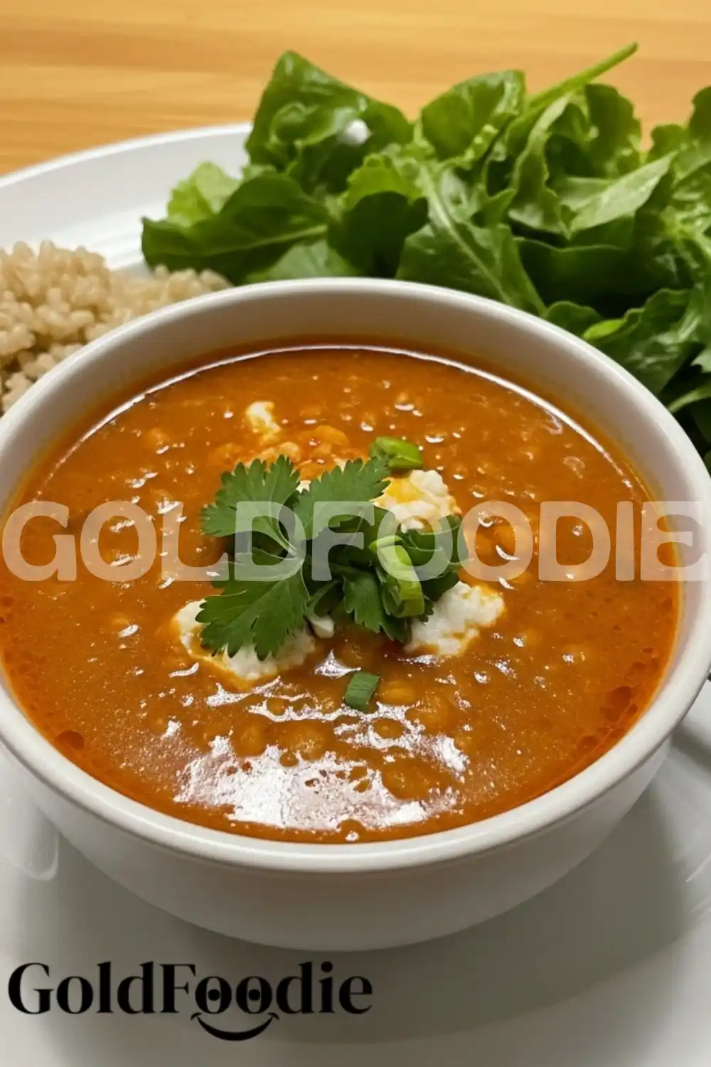 Creamy Thai Red Lentil Soup Garnish