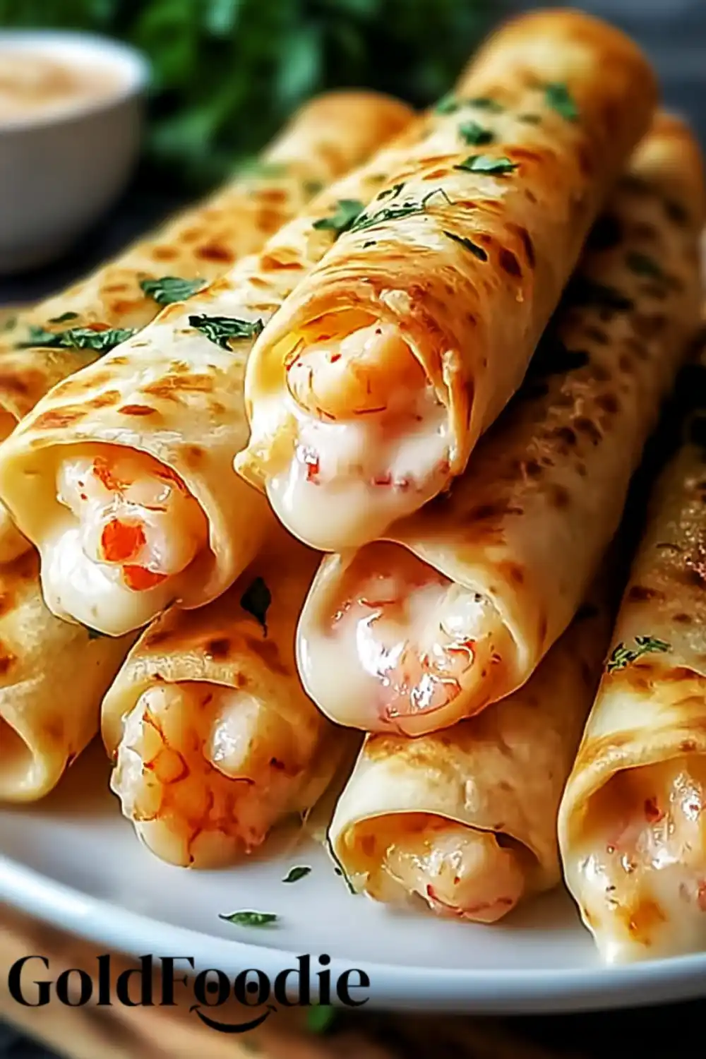 Crispy Crab And Shrimp Queso Taquitos 4 Crispy Crab And Shrimp Queso Taquitos Appetizer
