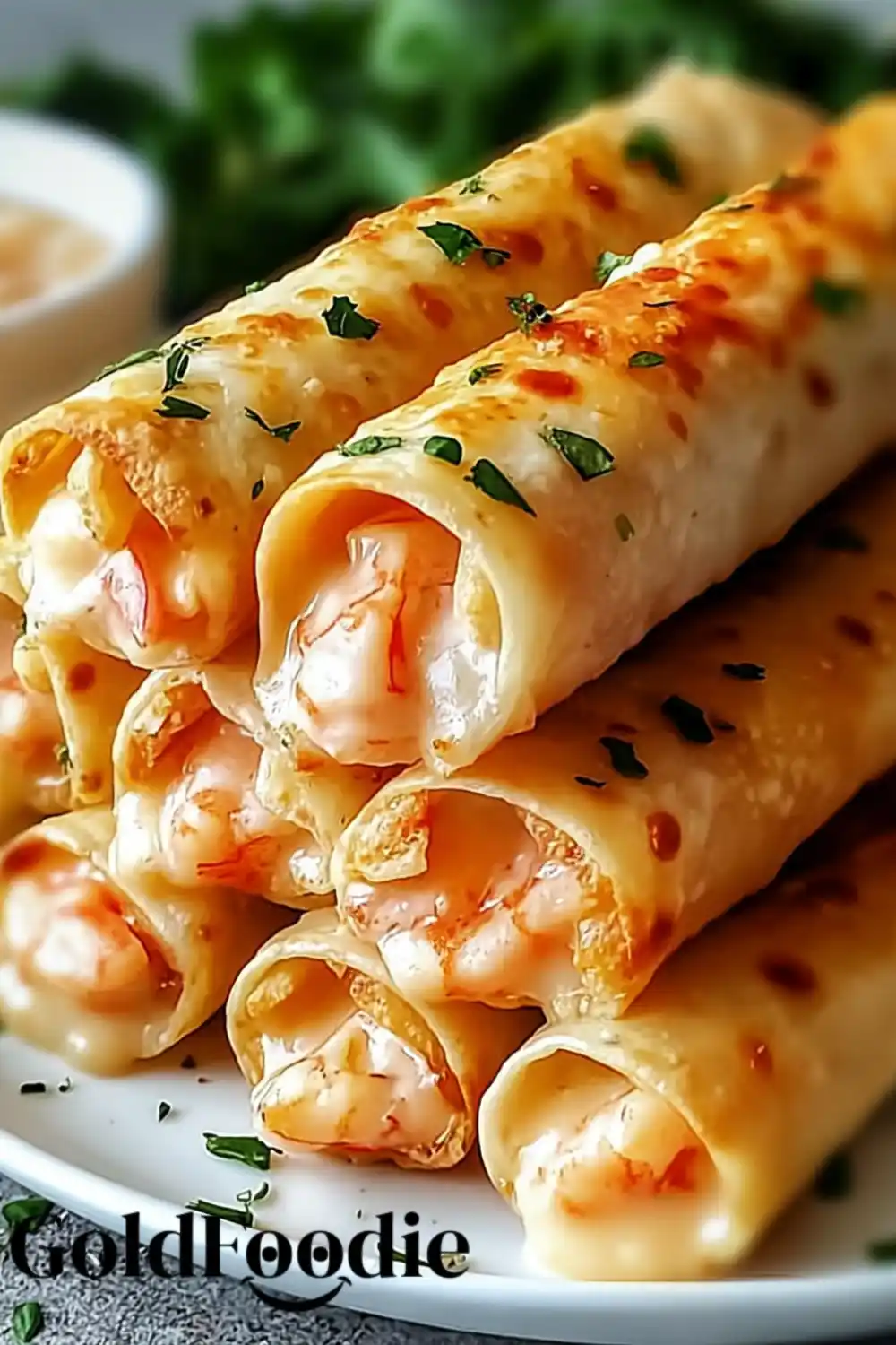 Easy Shrimp and Crab Seafood Rolls Easy Crab And Shrimp Queso Taquitos