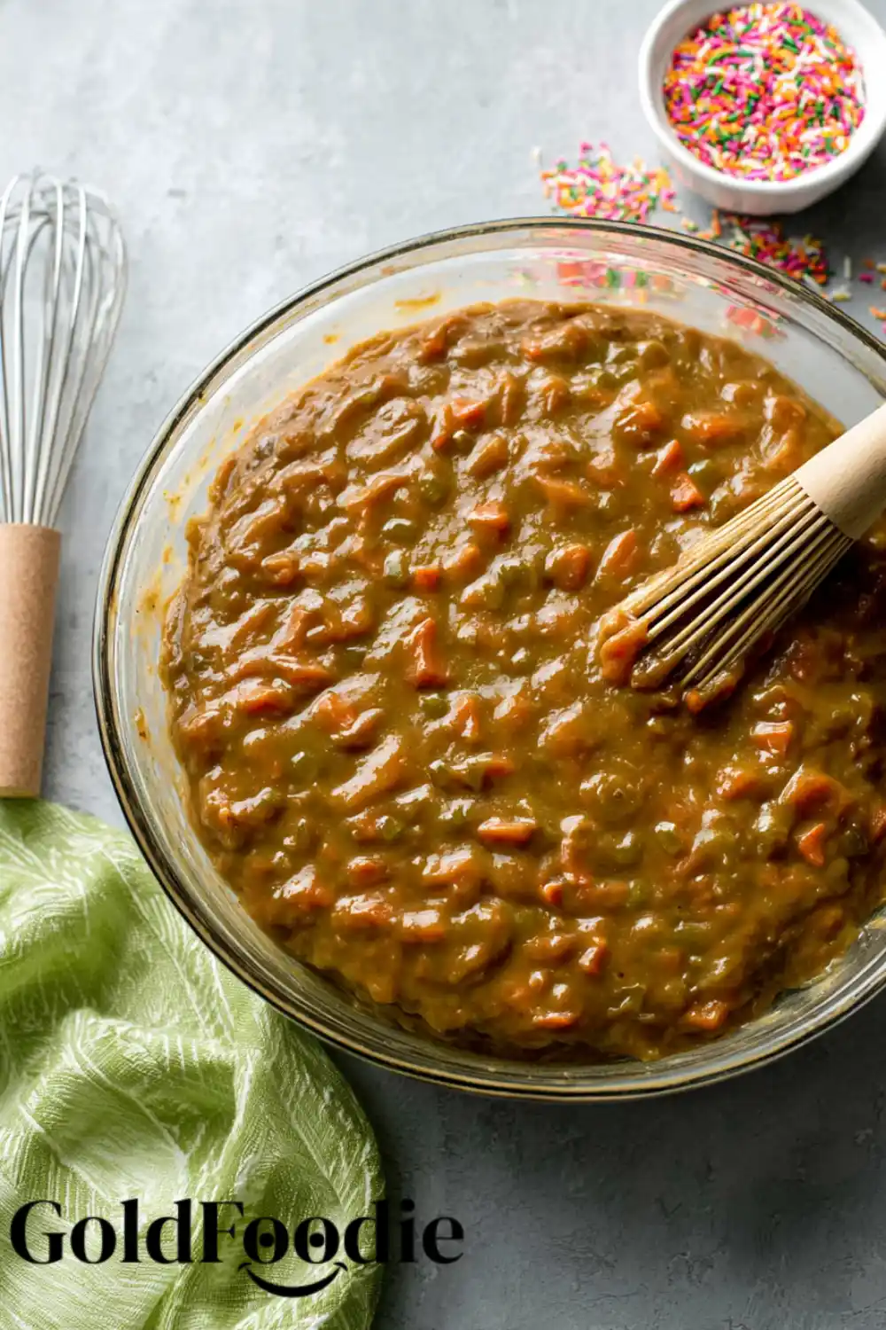 Folding Ingredients into Carrot Cake Batter