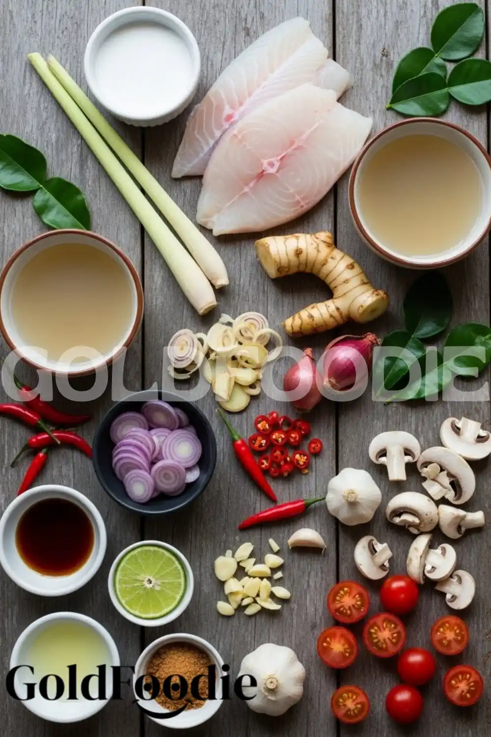 Fresh Ingredients for Thai Fish Soup