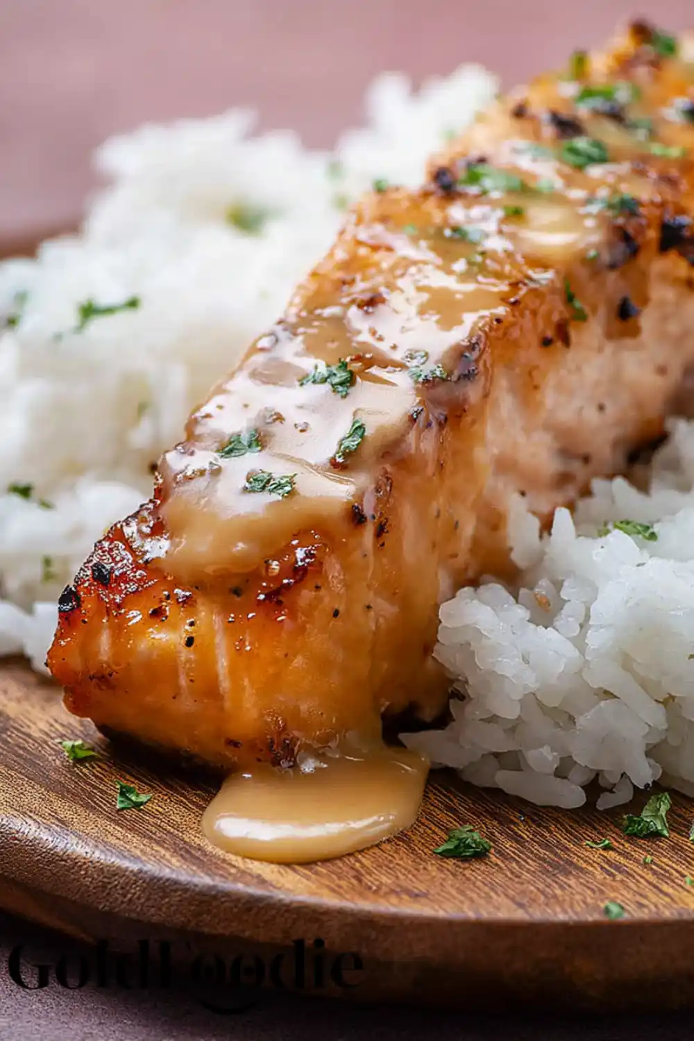 Glazed Salmon and Rice Close-up