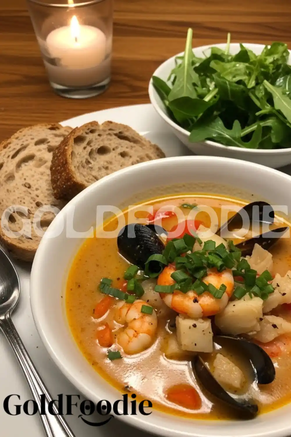 Hearty Seafood Chowder Bowl Close-up