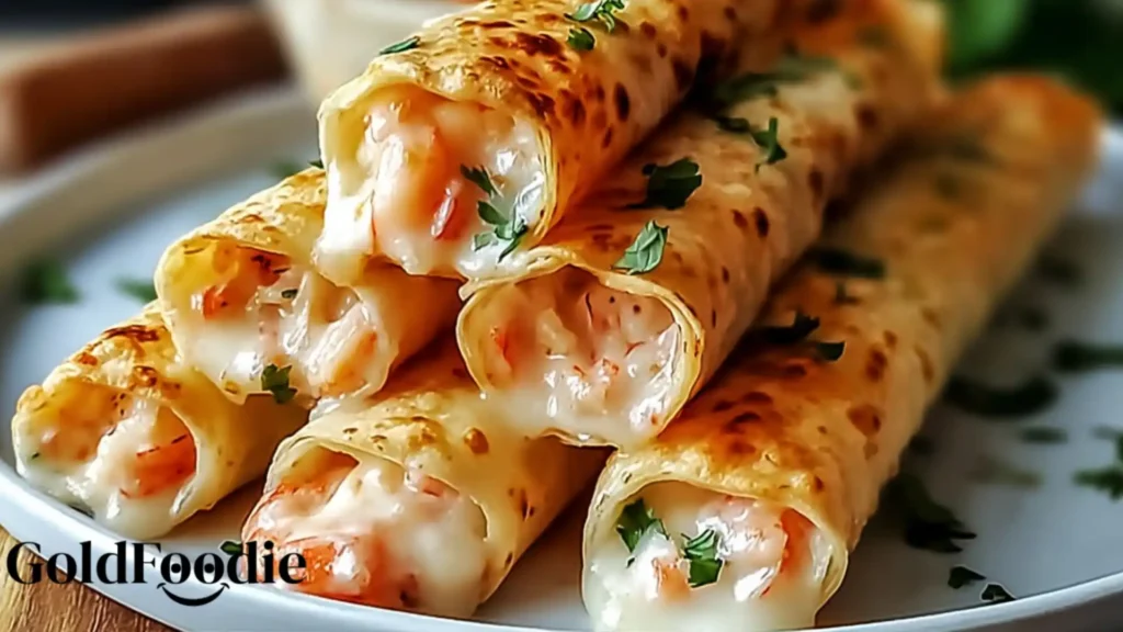 Homemade Crab And Shrimp Queso Taquitos