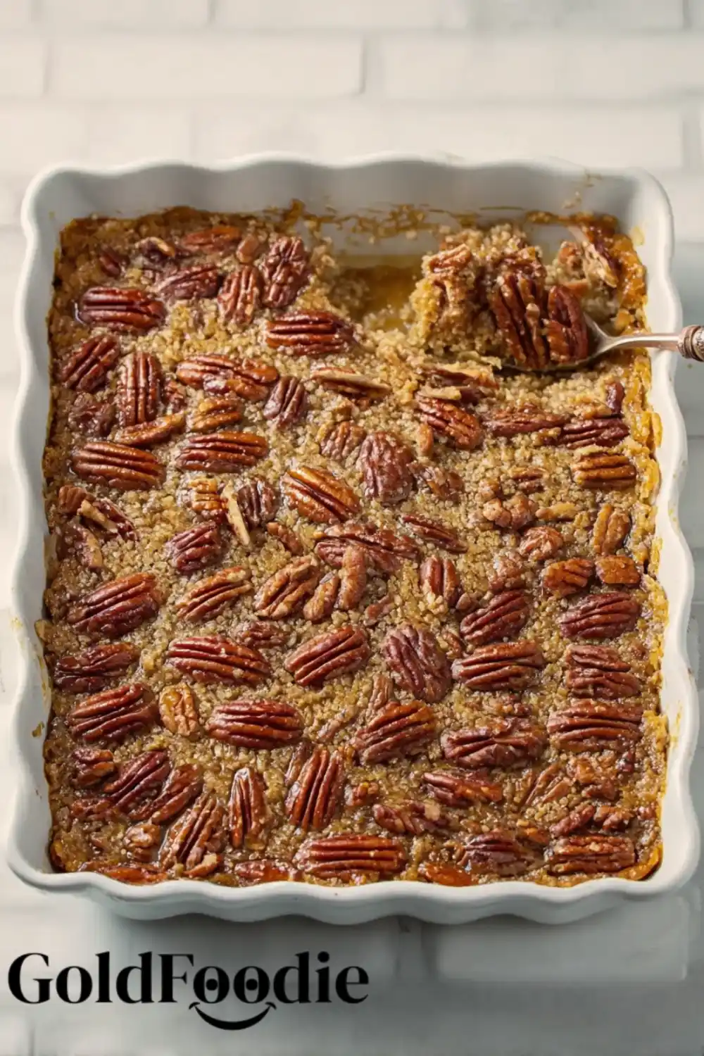 Hot Pecan Pie Dump Cake Fresh Out of the Oven