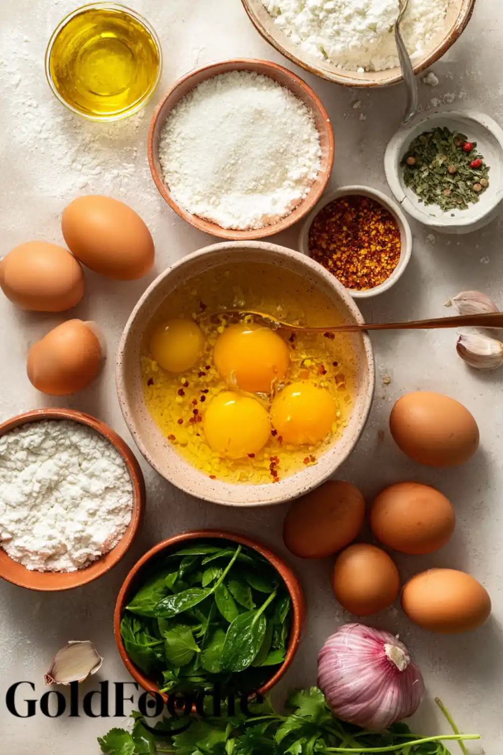 Ingredients for Baked Cottage Cheese Eggs