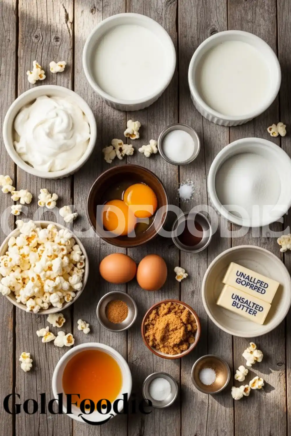 Ingredients for Caramel Popcorn Ice Cream Ingredients for Caramel Popcorn Ice Cream