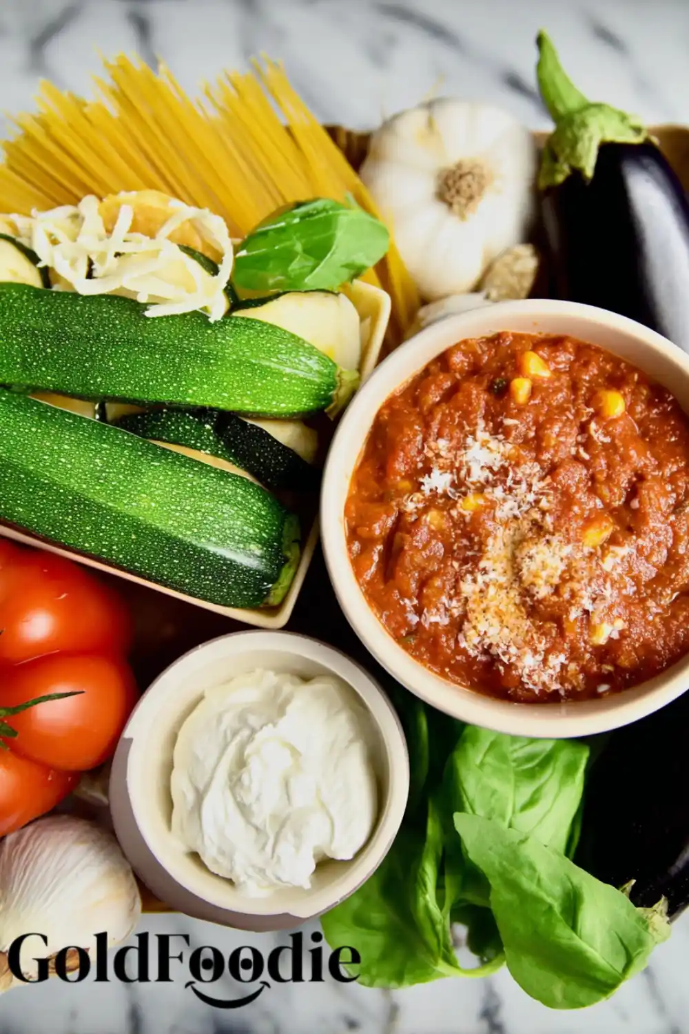Ingredients for Homemade Loaded Veggie Lasagna Ingredients for Homemade Loaded Veggie Lasagna