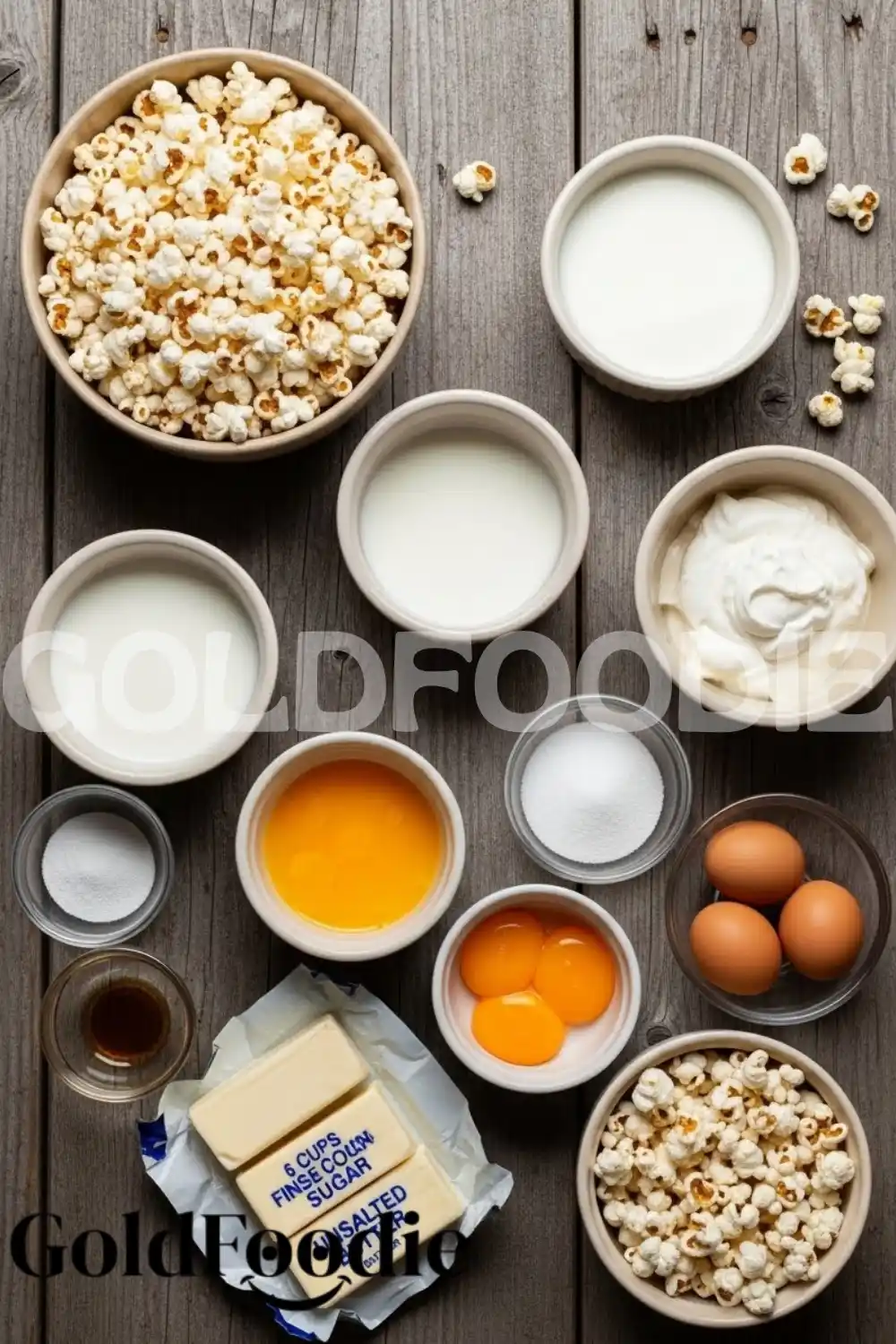 Ingredients for Homemade Popcorn Ice Cream Ingredients for Homemade Popcorn Ice Cream