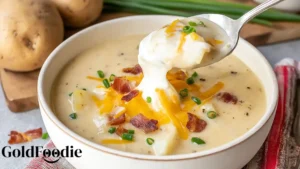 Loaded Baked Potato Soup with Cheddar and Bacon