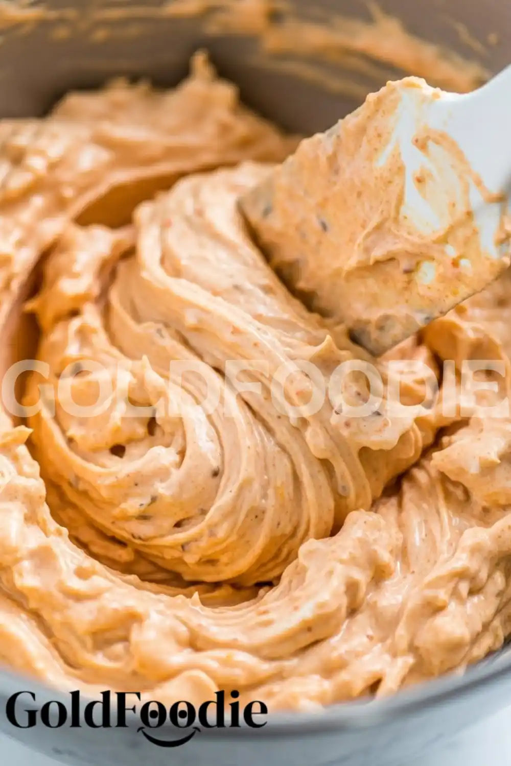 Mixing Creamy Buffalo Chicken Dip Base