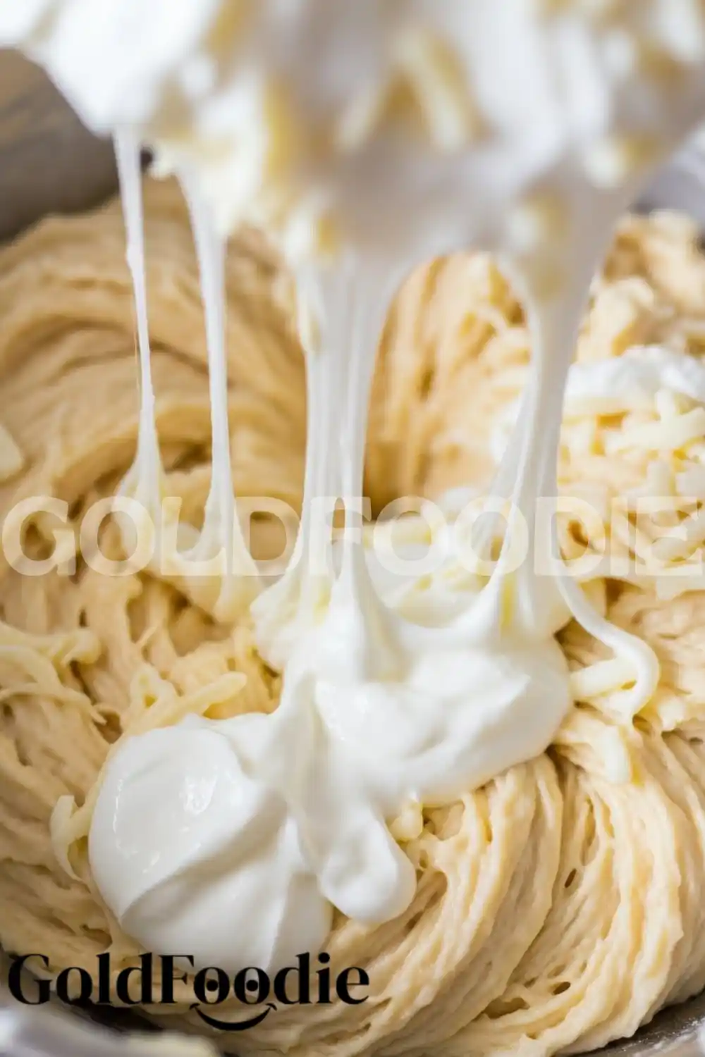 Mixing Mozzarella Donut Dough