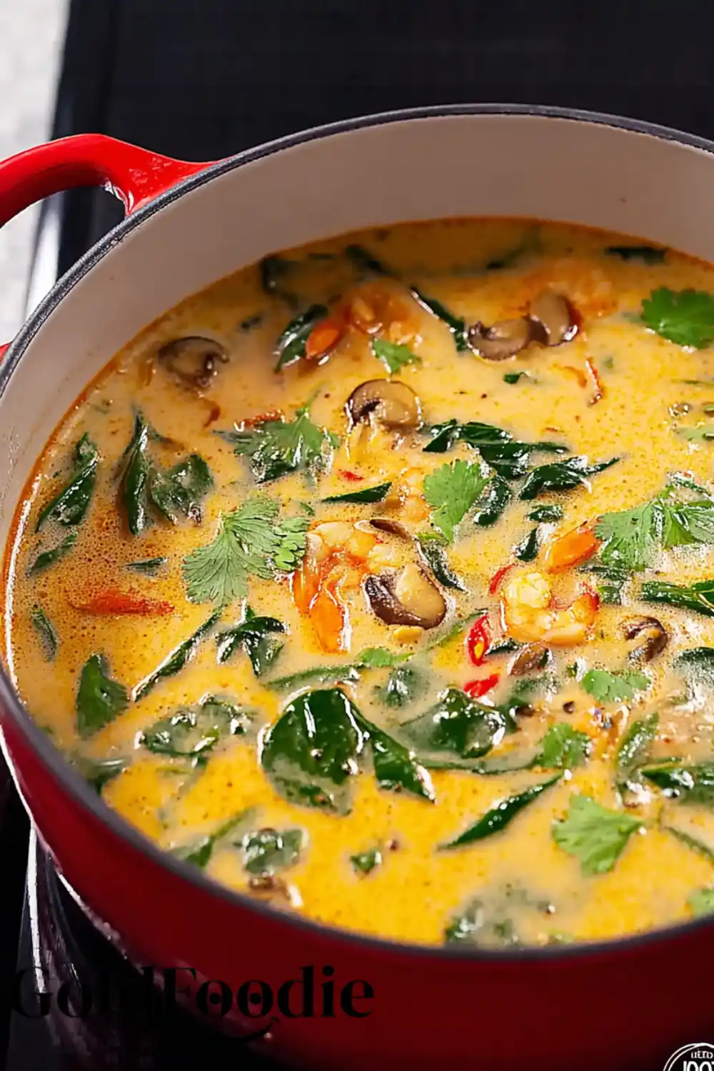 Mixing Red Curry Paste into Soup Base Mixing Red Curry Paste