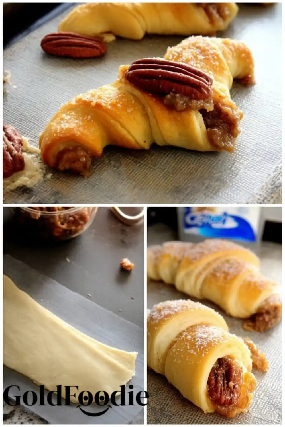 Pecan Pie Crescent Rolls Process