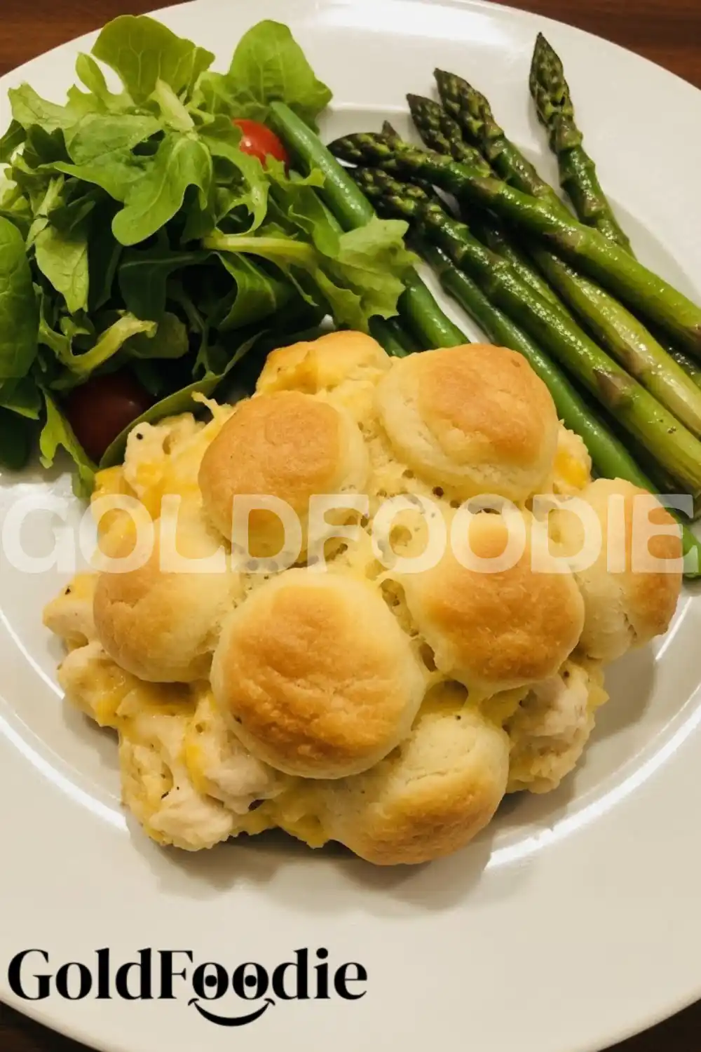 Chicken Biscuit Casserole with Greens