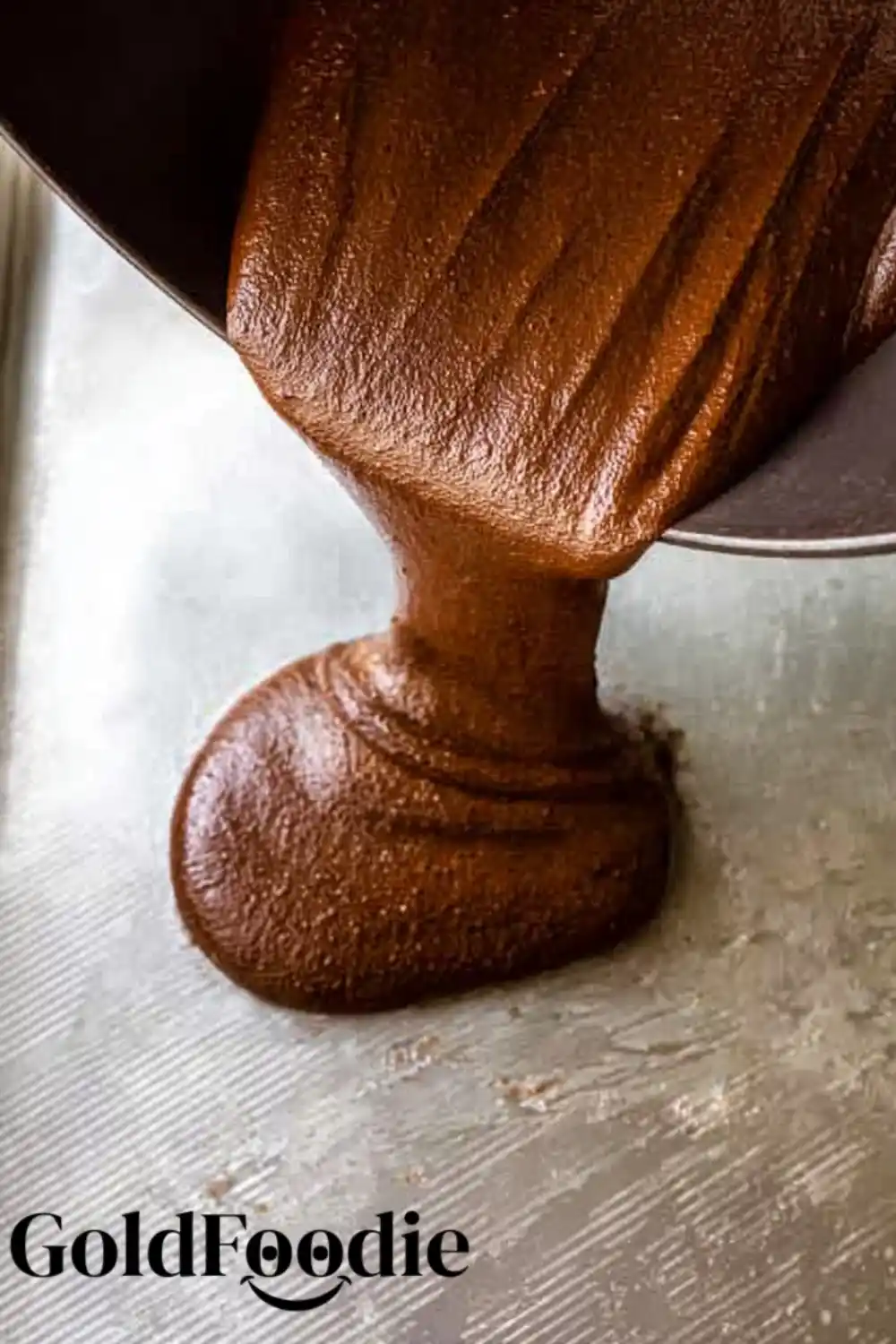 Pouring Chocolate Cake Batter into Pan Pouring Chocolate Cake Batter