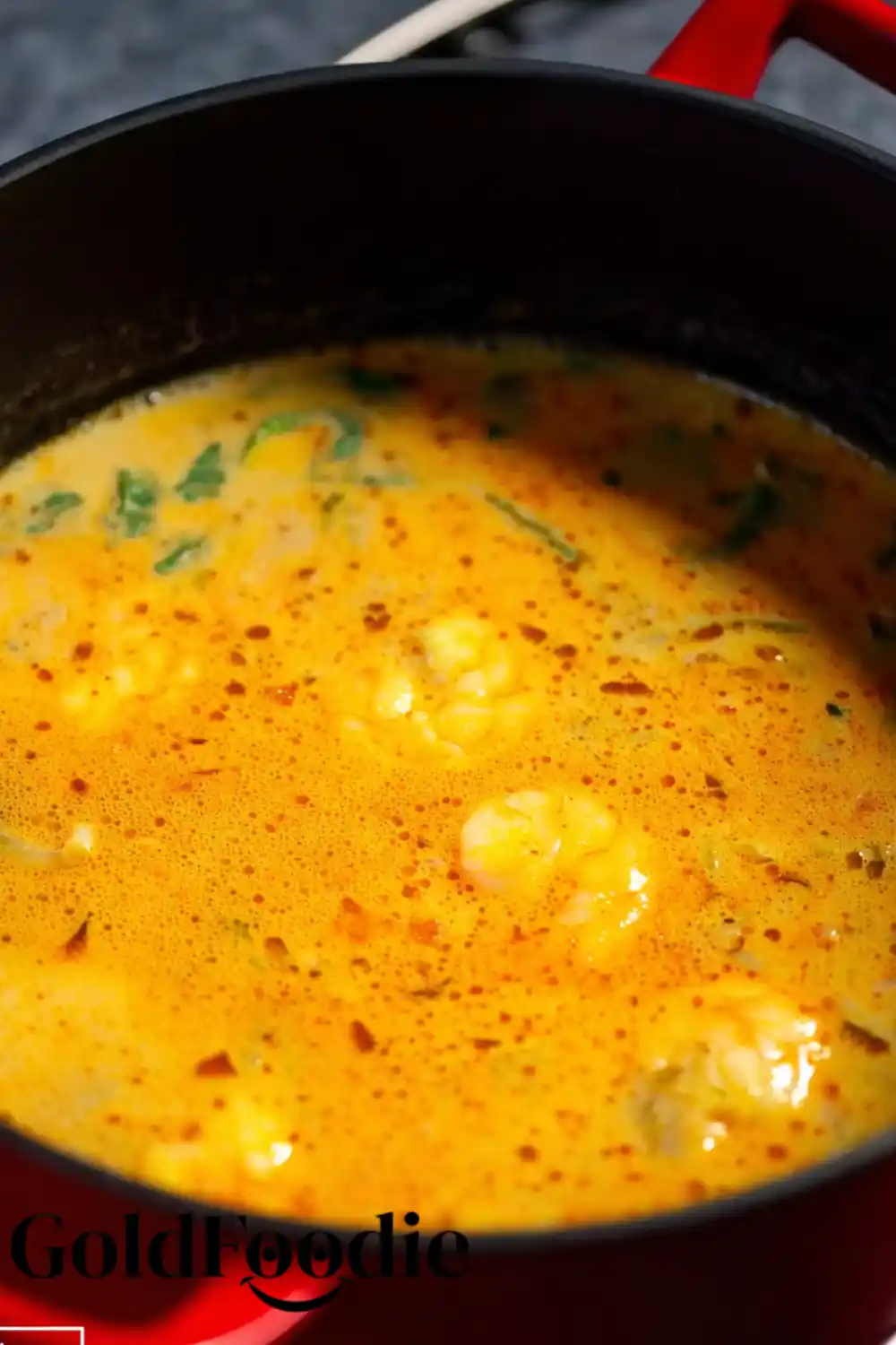 Rich Coconut Thai Soup Broth Simmering Rich Coconut Thai Soup