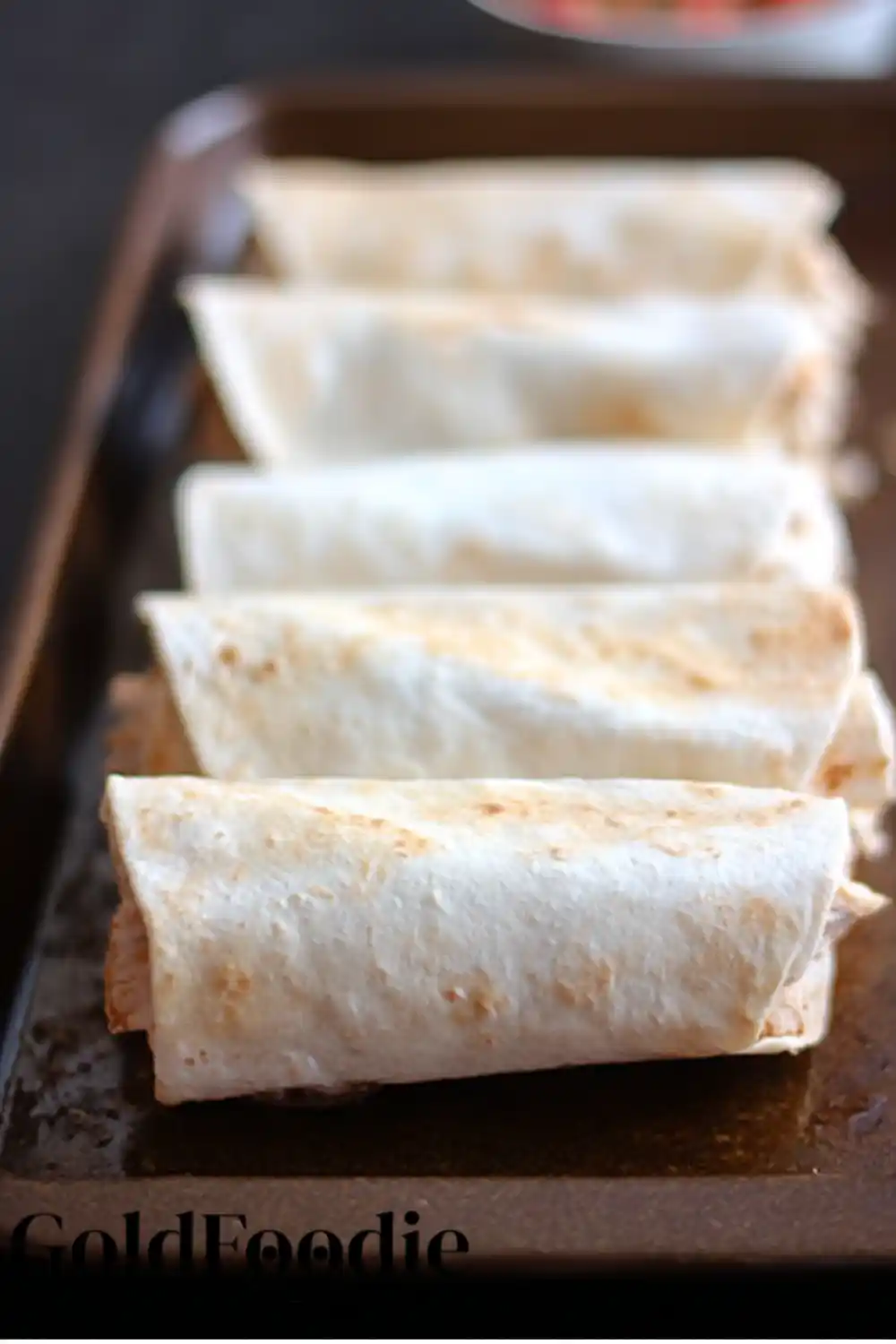 Rolled Chimichangas Ready for Baking Rolled Chimichangas