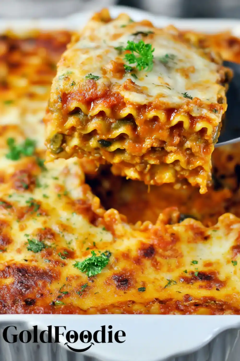 Serving a Slice of Layered Veggie Lasagna Perfect Loaded Veggie Lasagna