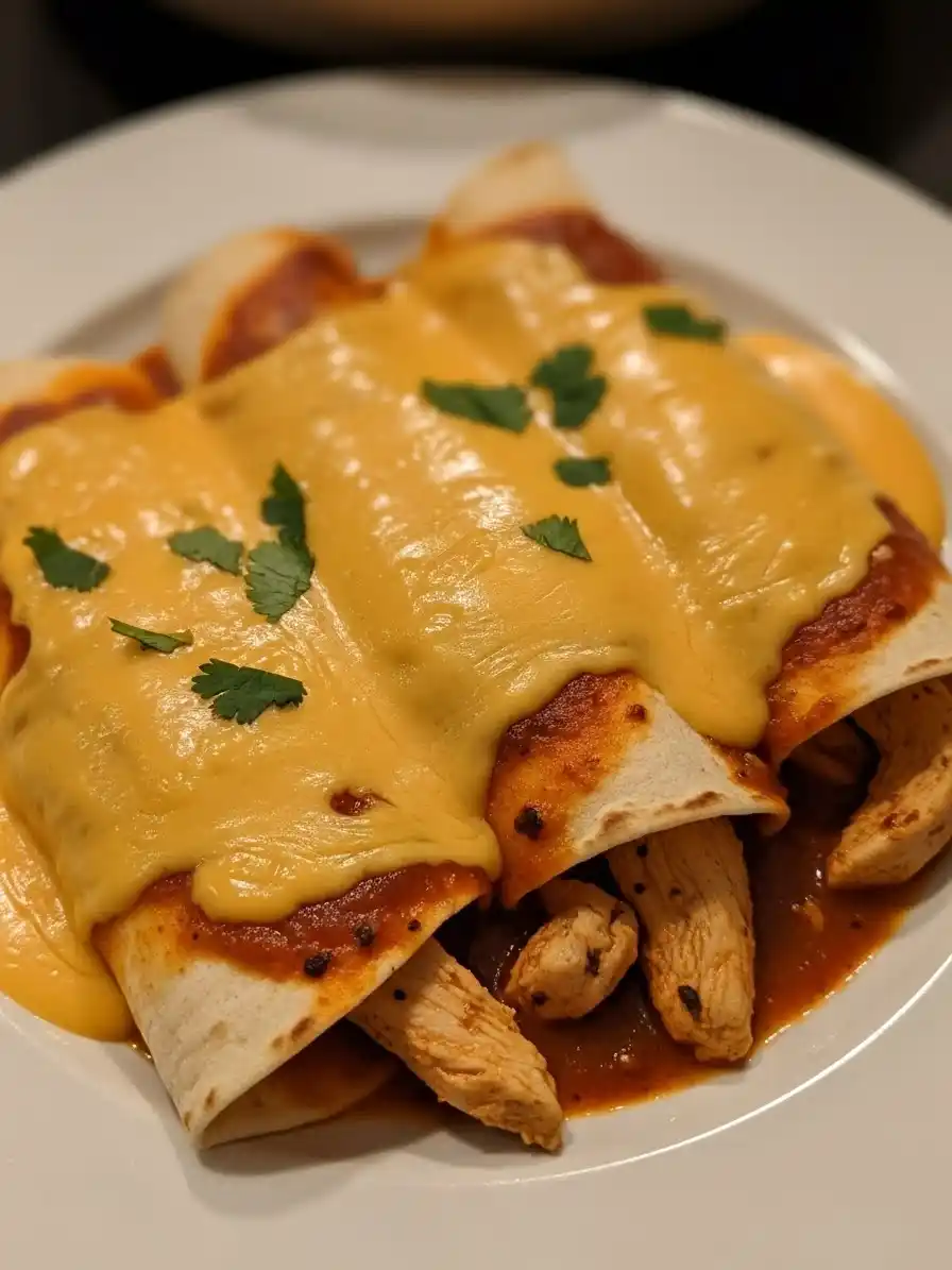 Shredded Chicken Enchilada Filling Detail